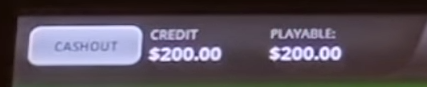 Bubble Craps credit section showing cashout options and available credits
